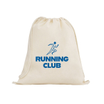 Natural drawstring backpack made entirely of cotton, 140 g/m2 natural colour image with logo