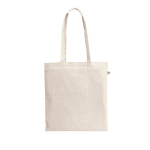 Organic cotton shopping bag with long handles, 180 g/m2 natural colour