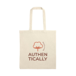 Versatile natural cotton-polyester bag with handles, 140 g/m2 natural colour image with logo