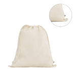 Drawstring backpack made from organic cotton with handles, 140 g/m2 various colours