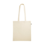 Organic cotton shopping bag with long handles, 140 g/m2 natural colour