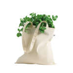 Organic cotton shopping bag with long handles, 140 g/m2 natural colour third view