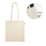 Organic cotton shopping bag with long handles, 140 g/m2 various colours