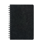 Recycled felt notebook with semi-hard cover, A5 lined pages dark grey colour first view