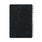 Recycled felt notebook with semi-hard cover, A5 lined pages dark grey colour third view