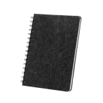 Recycled felt notebook with semi-hard cover, A5 lined pages dark grey colour
