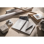 Recycled felt notebook with semi-hard cover, A5 lined pages still life view