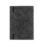 Notepad with recycled felt cover, A5 lined pages dark grey colour third view