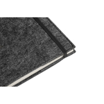 Notepad with recycled felt cover, A5 lined pages dark grey colour fourth view