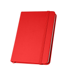 Partially recycled hardcover notebook, A5 lined pages red colour