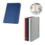 Partially recycled hardcover notebook, A5 lined pages various colours