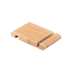 Bamboo phone stand with two slots on each side natural colour first view