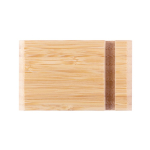 Bamboo phone stand with two slots on each side natural colour third view