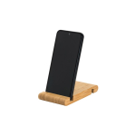 Bamboo phone stand with two slots on each side natural colour fourth view
