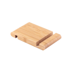 Bamboo phone stand with two slots on each side natural colour