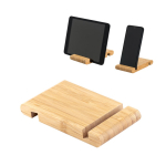 Bamboo phone stand with two slots on each side various colours