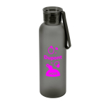 Matte RPET bottle with leak-proof lid, 600 ml black colour image with logo