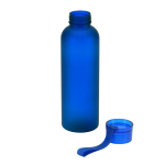 Matte RPET bottle with leak-proof lid, 600 ml blue colour