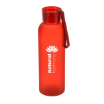Matte RPET bottle with leak-proof lid, 600 ml red colour image with logo