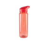 Translucent glossy RPET sports bottle, 750 ml red colour