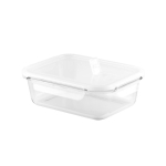 Airtight borosilicate glass lunchbox, 1L capacity white colour