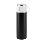 Double-wall stainless steel bottle with matte finish, 490 ml black colour first view
