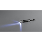 Partially recycled aluminium keyring with 3-mode LED torch black colour third view