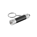Partially recycled aluminium keyring with 3-mode LED torch black colour
