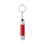 Partially recycled aluminium keyring with 3-mode LED torch red colour first view