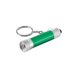 Partially recycled aluminium keyring with 3-mode LED torch green colour