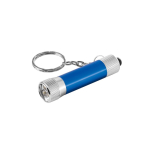 Partially recycled aluminium keyring with 3-mode LED torch royal blue colour