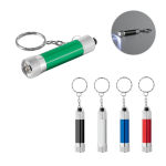 Partially recycled aluminium keyring with 3-mode LED torch various colours
