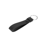 Elegant PU keyring with metal ring and kraft paper box black colour