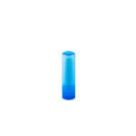 Vegan lip balm with vanilla scent in a transparent case blue colour