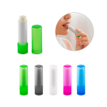 Vegan lip balm with vanilla scent in a transparent case various colours