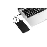 Slim and durable stainless steel power bank, 5,000 mAh black colour third view
