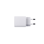 Recycled plastic power adapter with two USB ports white colour first view