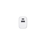 Recycled plastic power adapter with two USB ports white colour third view