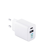 Recycled plastic power adapter with two USB ports main view