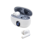 Recycled ABS wireless earphones with 4 hours of battery life white colour second view