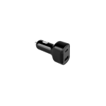 Ultra-fast car charger adapter with two USB ports black colour