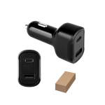 Ultra-fast car charger adapter with two USB ports various colours