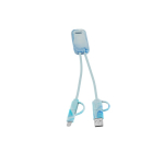 6-in-1 cable made from recycled material with faded texture multicolour colour first view