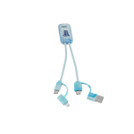 6-in-1 cable made from recycled material with faded texture multicolour colour image with logo