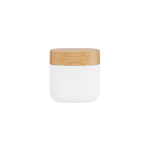 Wireless earphones with bamboo lid and 5 hours of battery life white colour third view