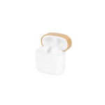 Wireless earphones with bamboo lid and 5 hours of battery life white colour