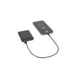 Recycled plastic power bank with charge indicator, 5,000 mAh black colour second view