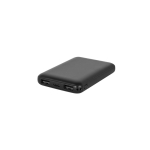 Recycled plastic power bank with charge indicator, 5,000 mAh black colour