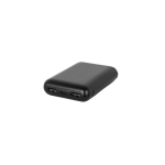 Power bank with charge level display and multiple ports, 8,000 mAh black colour