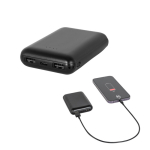 Power bank with charge level display and multiple ports, 8,000 mAh various colours